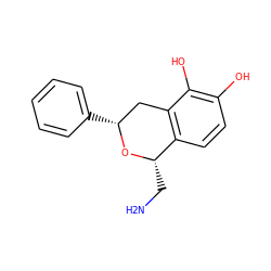 NC[C@@H]1O[C@H](c2ccccc2)Cc2c1ccc(O)c2O ZINC000003787668