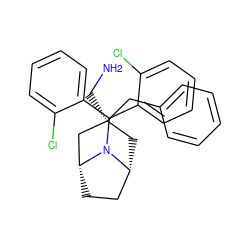 NC[C@]1(Cc2ccccc2)C[C@@H]2CC[C@H](C1)N2C(c1ccccc1Cl)c1ccccc1Cl ZINC000299820915