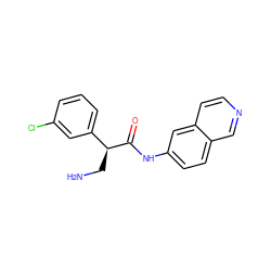 NC[C@H](C(=O)Nc1ccc2cnccc2c1)c1cccc(Cl)c1 ZINC000653723997