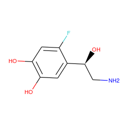 NC[C@H](O)c1cc(O)c(O)cc1F ZINC000002539810