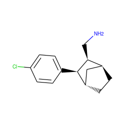 NC[C@H]1[C@H]2CC[C@@H](C2)[C@H]1c1ccc(Cl)cc1 ZINC000100822687