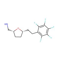 NC[C@H]1CC[C@@H](CCc2c(F)c(F)c(F)c(F)c2F)O1 ZINC000034639698