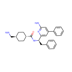 NC[C@H]1CC[C@H](C(=O)N[C@H](Cc2ccccc2)c2cc(-c3ccccc3)cc(N)n2)CC1 ZINC000299869952