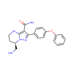 NC[C@H]1CCNc2c(C(N)=O)c(-c3ccc(Oc4ccccc4)cc3)nn21 ZINC000080823325