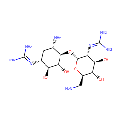 NC[C@H]1O[C@H](O[C@@H]2[C@@H](N)C[C@@H](N=C(N)N)[C@H](O)[C@H]2O)[C@H](N=C(N)N)[C@@H](O)[C@@H]1O ZINC000014949055
