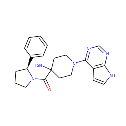 NC1(C(=O)N2CCC[C@H]2c2ccccc2)CCN(c2ncnc3[nH]ccc23)CC1 ZINC000035901010