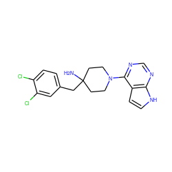 NC1(Cc2ccc(Cl)c(Cl)c2)CCN(c2ncnc3[nH]ccc23)CC1 ZINC000045388557