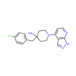 NC1(Cc2ccc(Cl)cc2)CCN(c2ccnc3[nH]ncc23)CC1 ZINC000045358968