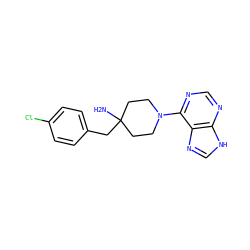 NC1(Cc2ccc(Cl)cc2)CCN(c2ncnc3[nH]cnc23)CC1 ZINC000029052145