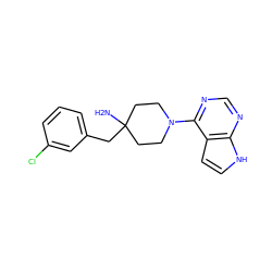 NC1(Cc2cccc(Cl)c2)CCN(c2ncnc3[nH]ccc23)CC1 ZINC000045354914