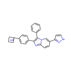 NC1(c2ccc(-c3nc4ccc(-c5cc[nH]n5)cn4c3-c3ccccc3)cc2)CCC1 ZINC000113654647