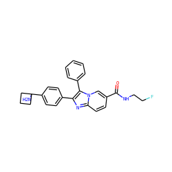 NC1(c2ccc(-c3nc4ccc(C(=O)NCCF)cn4c3-c3ccccc3)cc2)CCC1 ZINC000113656732