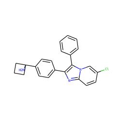 NC1(c2ccc(-c3nc4ccc(Cl)cn4c3-c3ccccc3)cc2)CCC1 ZINC000113654919