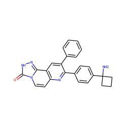 NC1(c2ccc(-c3nc4ccn5c(=O)[nH]nc5c4cc3-c3ccccc3)cc2)CCC1 ZINC000036382821