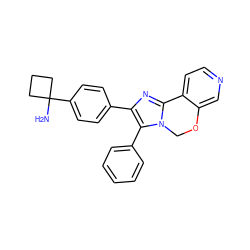 NC1(c2ccc(-c3nc4n(c3-c3ccccc3)COc3cnccc3-4)cc2)CCC1 ZINC000169703888