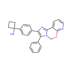 NC1(c2ccc(-c3nc4n(c3-c3ccccc3)COc3ncccc3-4)cc2)CCC1 ZINC000169703891