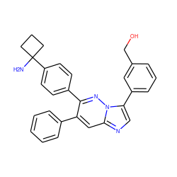 NC1(c2ccc(-c3nn4c(-c5cccc(CO)c5)cnc4cc3-c3ccccc3)cc2)CCC1 ZINC000146889640