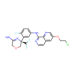 NC1=N[C@@](c2cc(Nc3nccc4cc(OCCCl)cnc34)ccc2F)(C(F)F)COC1 ZINC000145370091