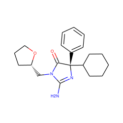 NC1=N[C@@](c2ccccc2)(C2CCCCC2)C(=O)N1C[C@@H]1CCCO1 ZINC000034948789