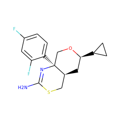 NC1=N[C@@]2(c3ccc(F)cc3F)CO[C@@H](C3CC3)C[C@H]2CS1 ZINC000210240370