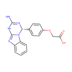 NC1=N[C@H](c2ccc(OCC(=O)O)cc2)n2c(nc3ccccc32)N1 ZINC000001432053