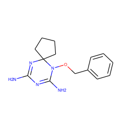 NC1=NC2(CCCC2)N(OCc2ccccc2)C(N)=N1 ZINC000072182239