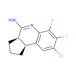 NC1=Nc2c(cc(Cl)c(F)c2F)[C@H]2CCC[C@@H]12 ZINC000013817943