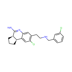 NC1=Nc2cc(CCNCc3cccc(Cl)c3)c(Cl)cc2[C@H]2CCC[C@@H]12 ZINC000001547494