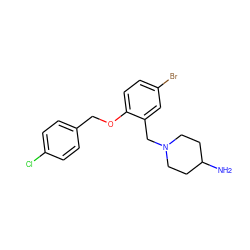 NC1CCN(Cc2cc(Br)ccc2OCc2ccc(Cl)cc2)CC1 ZINC000028822101