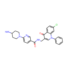 NC1CCN(c2ccc(C(=O)NCc3cn(-c4ccccc4)c4cc(Cl)ccc4c3=O)cn2)CC1 ZINC000096170182