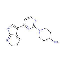 NC1CCN(c2nccc(-c3c[nH]c4ncccc34)n2)CC1 ZINC000072178834