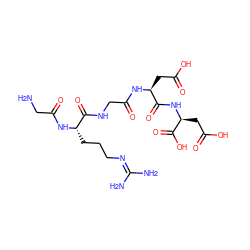 NCC(=O)N[C@@H](CCCN=C(N)N)C(=O)NCC(=O)N[C@@H](CC(=O)O)C(=O)N[C@@H](CC(=O)O)C(=O)O ZINC000013455561