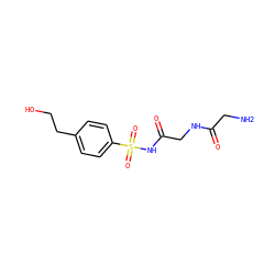 NCC(=O)NCC(=O)NS(=O)(=O)c1ccc(CCO)cc1 ZINC000027197911