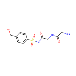 NCC(=O)NCC(=O)NS(=O)(=O)c1ccc(CO)cc1 ZINC000027199142