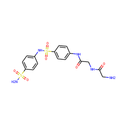 NCC(=O)NCC(=O)Nc1ccc(S(=O)(=O)Nc2ccc(S(N)(=O)=O)cc2)cc1 ZINC000013800659