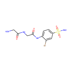 NCC(=O)NCC(=O)Nc1ccc(S(N)(=O)=O)cc1Br ZINC000013800639