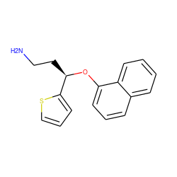 NCC[C@@H](Oc1cccc2ccccc12)c1cccs1 ZINC000045353593