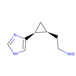 NCC[C@@H]1C[C@@H]1c1c[nH]cn1 ZINC000013519007