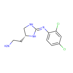 NCC[C@@H]1CN/C(=N/c2ccc(Cl)cc2Cl)N1 ZINC000066167127