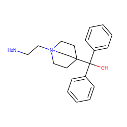 NCC[N+]12CCC(C(O)(c3ccccc3)c3ccccc3)(CC1)CC2 ZINC000045495804