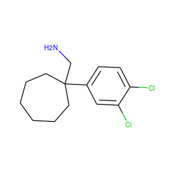 NCC1(c2ccc(Cl)c(Cl)c2)CCCCCC1 ZINC000034977910