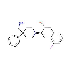 NCC1(c2ccccc2)CCN([C@@H]2Cc3c(I)cccc3C[C@H]2O)CC1 ZINC000040866033