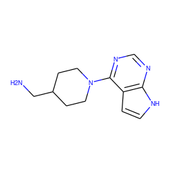 NCC1CCN(c2ncnc3[nH]ccc23)CC1 ZINC000029050937