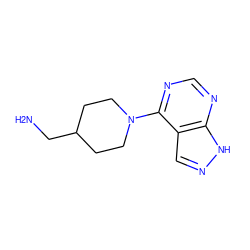 NCC1CCN(c2ncnc3[nH]ncc23)CC1 ZINC000029051074