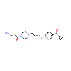 NCCC(=O)N1CCN(CCCOc2ccc(C(=O)C3CC3)cc2)CC1 ZINC000001553587