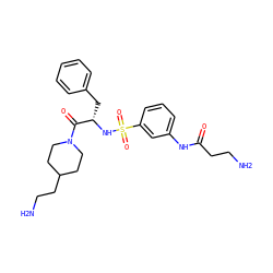 NCCC(=O)Nc1cccc(S(=O)(=O)N[C@@H](Cc2ccccc2)C(=O)N2CCC(CCN)CC2)c1 ZINC000040392677