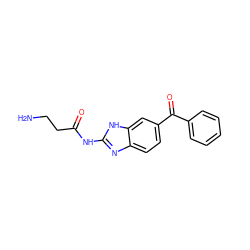 NCCC(=O)Nc1nc2ccc(C(=O)c3ccccc3)cc2[nH]1 ZINC000084706283