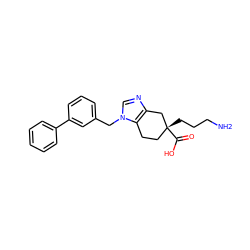 NCCC[C@@]1(C(=O)O)CCc2c(ncn2Cc2cccc(-c3ccccc3)c2)C1 ZINC000169306712