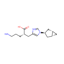 NCCC[C@@H](Cc1cn([C@H]2C[C@@H]3C[C@@H]3C2)cn1)C(=O)O ZINC000169698748