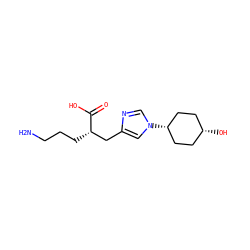 NCCC[C@@H](Cc1cn([C@H]2CC[C@@H](O)CC2)cn1)C(=O)O ZINC000169698781